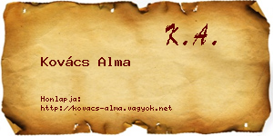 Kovács Alma névjegykártya